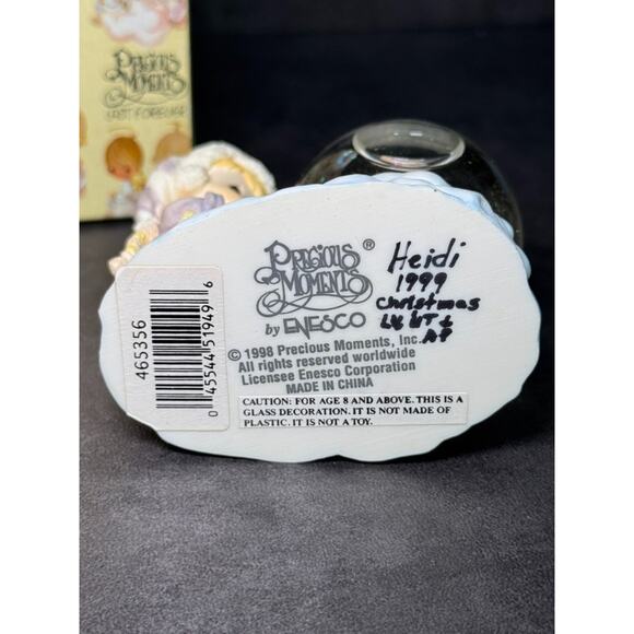 Enesco "Precious Moments" Girl w/ Snowman Water Globe Figurine 1998 - Picture 5 of 6